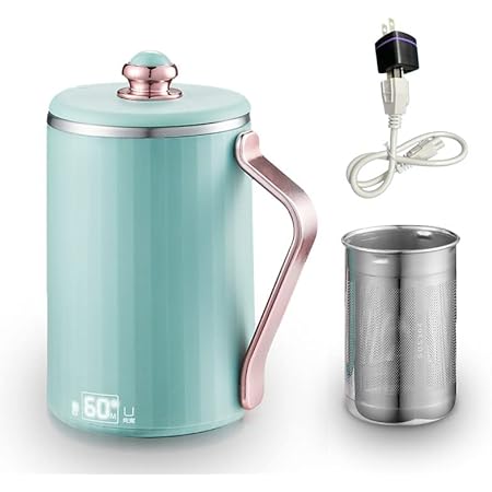 電気ケトル 小型 携帯用 電気ポット ポータブル トラベルケトル500ml 携帯湯沸かし器 110V 旅行用 電気水筒 304ステンレス製 自動OFF 急速沸かし 空焚き防止機能 漏れない 旅行カップ 持ち運びが簡単-白い