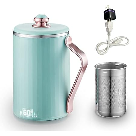 「6分沸騰・6H保温」 電気ケルト 55℃・80℃・95℃・100℃ 350ml ポータブル電気ポット ミニ湯沸かしケトル おひとりさま用マグケトル304ステンレス鋼 真空断熱 直飲み 静音 コンパクト 旅行 事務室 寮 男女兼用