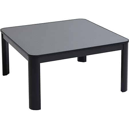 [山善] カジュアル こたつ テーブル 75cm 正方形 一人暮らし 天面リバーシブル 手元コントローラー ブラック ESK-DN759