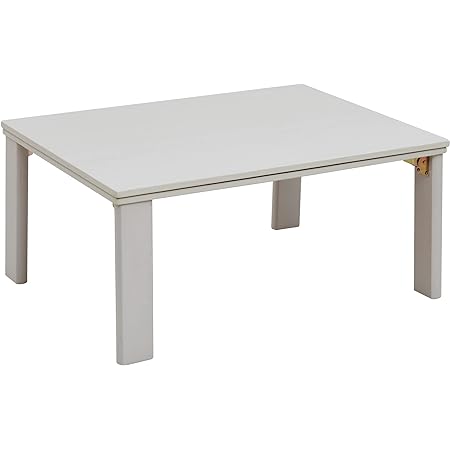 [山善] 家具調 こたつ テーブル 幅80cm×奥行60cm 長方形 一人暮らし リバーシブル天板 フラットヒーター 手元電子コントローラー 折れ脚タイプ ホワイト GRF-MDN80601(NA/WH)