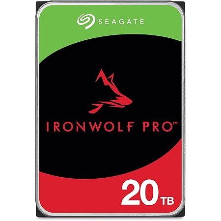Seagate IronWolf Pro 3.5″ 【ベイ無制限】20TB 内蔵HDD(CMR) データ復旧3年付 5年保証 7200rpm PC NAS 用 RVセンサー ST20000NT001