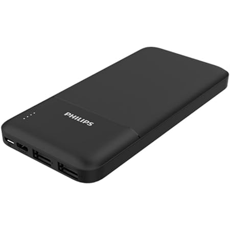 PHILIPS フィリップス モバイルバッテリー 10,000mAh 大容量 軽量 2台同時充電可能 2USBポート スマホ充電器 iPhone iPad Android 各種対応DLP1811