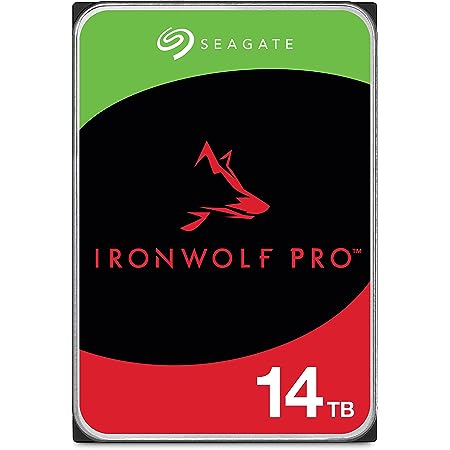 Seagate IronWolf Pro 3.5″ 【ベイ無制限】14TB 内蔵HDD(CMR) データ復旧3年付 5年保証 7200rpm PC NAS 用 RVセンサー ST14000NT001
