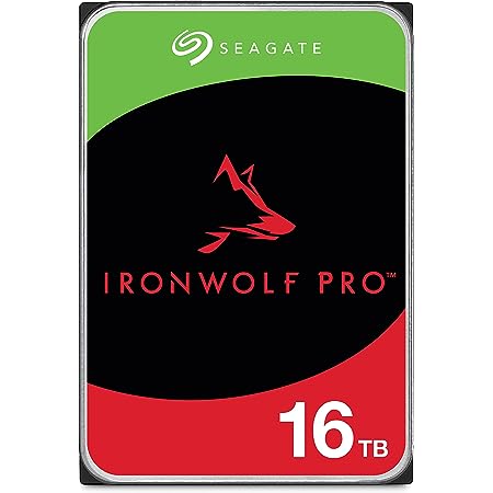 Seagate IronWolf Pro 3.5″ 【ベイ無制限】16TB 内蔵HDD(CMR) データ復旧3年付 5年保証 7200rpm PC NAS 用 RVセンサー ST16000NT001