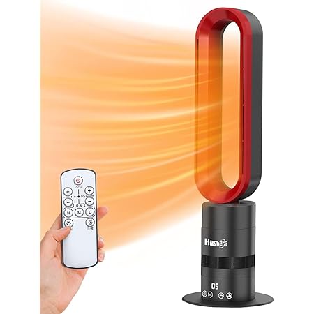 セラミックファンヒーター hot+cool 暖房器具 省エネ 羽なし扇風機 電気 リモコン付き 左右首振り 3段階ヒーター/10段階冷風 1-9ｈタイマー設定可 過熱保護 転倒自動オフ 羽なし ファンヒーター 電気ストーブ 足元ヒーター 小型ヒーター 2秒速暖 省エネ 部屋 洗面所 脱衣所適用 夏冬兼用 PSE認証済み クリスマス お正月プレゼント