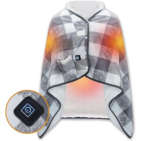 YVZAI USB 電気毛布 電気ブランケット ひざ掛け 肩掛け 140cmX80cm 三段階温度調節 丸洗い可能 防寒対策 暖房器具 電熱毛布 シングル