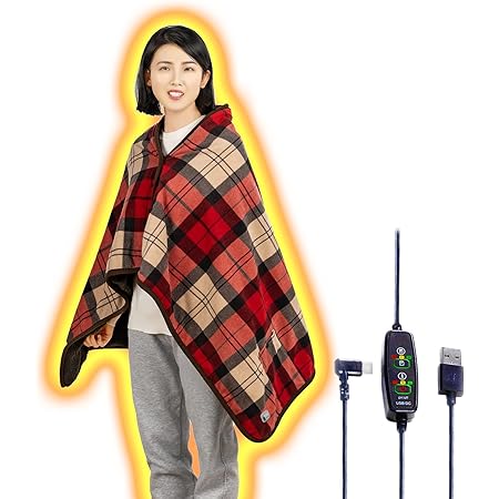YVZAI USB 電気毛布 電気ブランケット ひざ掛け 肩掛け 140cmX80cm 三段階温度調節 丸洗い可能 防寒対策 暖房器具 電熱毛布 シングル