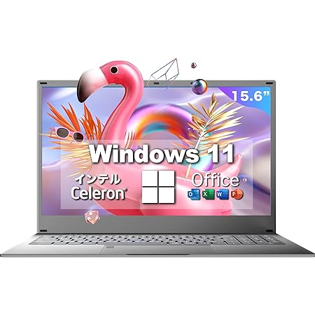 ノートパソコン office搭載 Windows11 ノートPC 15.6インチ、VETESA Win 11 8GB RAM 512GB ROM，MS Office2019搭載 薄型ノートPC、IPS180°視野角大画面ディスプレイ、インテルCeleron N、日本語キーボード テンキー付/デュアルUSB3.0/WIFI/Bluetooth テレワーク応援/初心者向け 仕事用/軽量薄型学習用