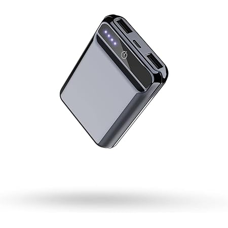 超小型 モバイルバッテリー 大容量 10000mAh 薄型軽量 スマホ 充電器 薄い 軽い 2.1A急速充電 LCD残量表示 2台同時充電 iPhone Android Xperia TypeC タイプC入力 スマートフォン アイフォン アンドロイド USB 携帯充電器 (ブラック)