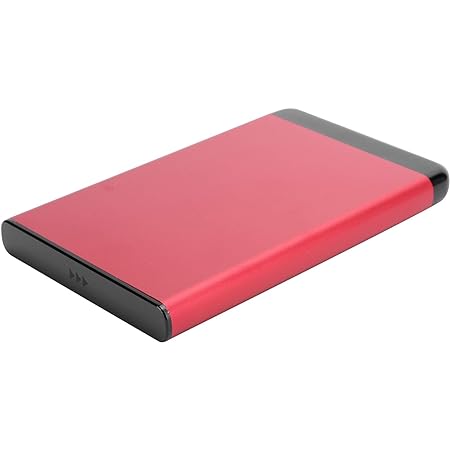モバイルハードディスクポータブルHDD 外付けハードディスク 8TBモバイルハードディスク SATAハードディスクボックス USB3.0 ポータブルモバイルハードディスク 2.5インチ HDD ケース データ保存 薄型 簡単接続 (赤)