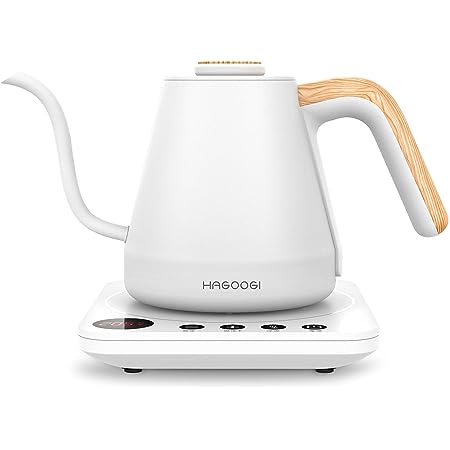 ECORELAX 電気ケトル 温度調節 1L コーヒーケトル 電気ポット 保温付き 保温120分 ケトル おしゃれ 温度設定 40°C〜99°C設定 1℃単位 1200W 急速沸騰 コーヒーケトル 細口 ステンレス 電気ポット 湯沸かしポット 正確で美しい注ぎ口 握りやすく滑らない 木目調 空焚き防止 自動電源OFF PSE認証済み 日本語説明書付き（black）