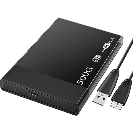 WVX 外付けHDD 500G USB3.0 ハードディスク 2.5インチ機械式ハードドライブ 超薄型 ポータブル ノートパソコン/PC/TV/Mac/PS4/XBox適用に対応 テレビ録画 (黒)