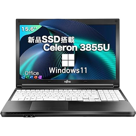 ノートパソコン Office搭載 Windows11 A576 第6世代Celeron 3855U 15.6インチ大画面 ノートPC メモリ4GB 日本語キーボード/テンキー/HDMI/USB 2.0/USB 3.0/無線LAN/Bluetooth/有線マウス付き/初期設定済み 初心者向け パソコン laptop (SSD 128GB)(整備済み品)