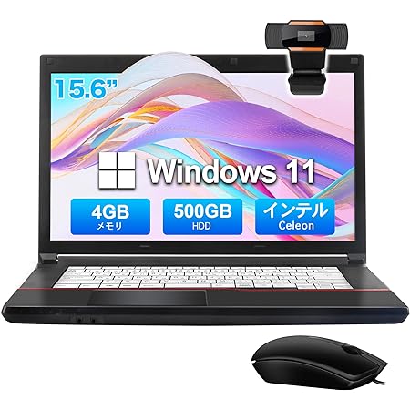 ノートパソコン Office搭載 Windows11 A576 第6世代Celeron 3855U 15.6インチ大画面 ノートPC メモリ4GB 日本語キーボード/テンキー/HDMI/USB 2.0/USB 3.0/無線LAN/Bluetooth/有線マウス付き/初期設定済み 初心者向け パソコン laptop (SSD 128GB)(整備済み品)