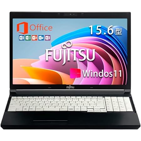 Nidira 富士通ノートパソコン LIFEBOOK A576／Win11／MS Office 2019 H&B／第6世代Core i5／16GBメモリ／SSD 256GB／Ｗebカメラ内蔵／DVD／NidiraのWi-Fi／中古パソコン (メモリ16GB SSD:256GB) (整備済み品)