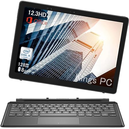 デル 2in1ノートパソコン Dell Latitude 5285/第7世代Core-i5-7200/8GB/SSD256GB/Office 2019搭載/Windows11/ 12.3インチ タブレット(1920 x 1280) フルHD/Webカメラ/USB Type-C/WIFI/Bluetooth/ NoteBook PC office付き(Kings PC Store)(整備済み品)