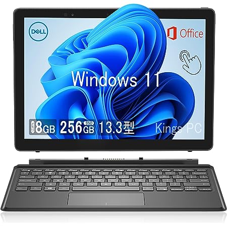 デル 2in1ノートパソコン Dell Latitude 5285/第7世代Core-i5-7200/8GB/SSD256GB/Office 2019搭載/Windows11/ 12.3インチ タブレット(1920 x 1280) フルHD/Webカメラ/USB Type-C/WIFI/Bluetooth/ NoteBook PC office付き(Kings PC Store)(整備済み品)