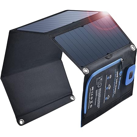 VGEBY ソーラーパネル 20W ポータブル 折りたたみ式ソーラーパネル USBポート 多結晶太陽電池発電機 (黒)