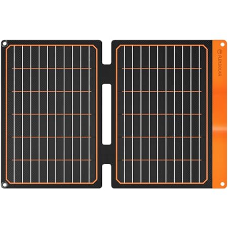 VGEBY ソーラーパネル 20W ポータブル 折りたたみ式ソーラーパネル USBポート 多結晶太陽電池発電機 (黒)