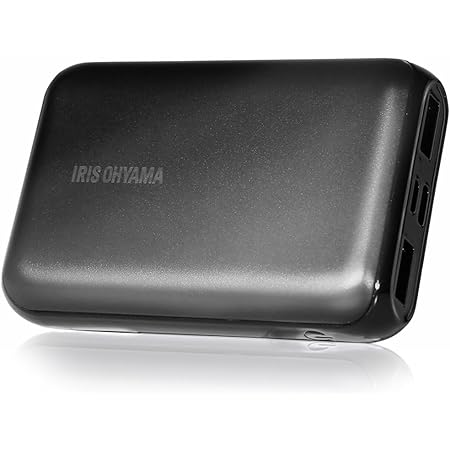 アイリスオーヤマ モバイルバッテリー 大容量 10000mah 軽量 小型 15W対応 USB 3ポート(Type-C/Type-Ax2) 3台同時充電 iPhone/Android PSE技術基準適合 ブラック IPB-C1003