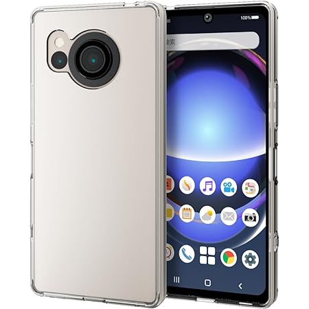 AQUOS R8 ケース クリア 透明 アクオスR8 SH-52D カバー スマホケース 耐衝撃 TPU 薄型 軽量 ソフトケース 人気 保護カバー(ブラック)