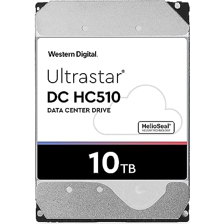 WD ウエスタンデジタル 10TB DC HC510 エンタープライズグレード 内蔵 HDD ハードディスク CMR 3.5インチ SATA 7200rpm キャッシュ256MB NAS BAN BAN PC保証2年 HUH721010ALE604(SATA 15 PIN 付ける)(整備済み品)