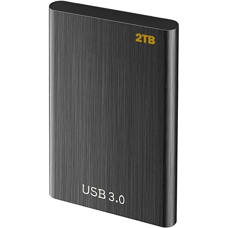 外付けハードディスク 外付けHDD ハードディスク USB3.0 ポータブルハードディスク 簡単接続 Mac/PC/Xbox/テレビ対応(2TB,金)