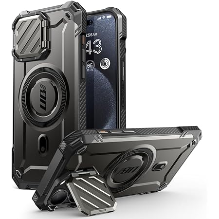 SUPCASE iPhone 15 Pro Max ケース 6.7インチ用 2023 磁気ケース MagSafe対応 米軍MIL規格取得 衝撃吸収 全面保護 画面フィルム付き スタンド付き ベルトホルダー機能 ワイヤレス充電 MagProシリーズ