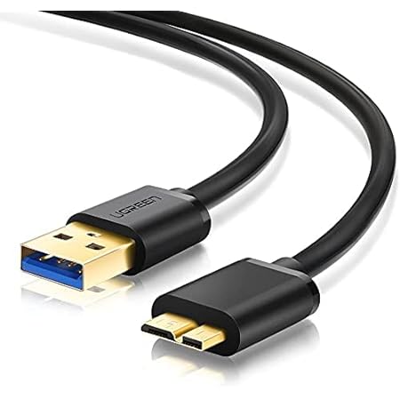 USB3.0 ケーブル Micro B ハードディスク ケーブル USB タイプAオス – マイクロBオス 5Gbps データ高速転送ケーブル 高耐久性 ナイロン編み外付けHDD/SSD,Blu-ray,BDドライブ,デジタルカメラ用 (0.5m)