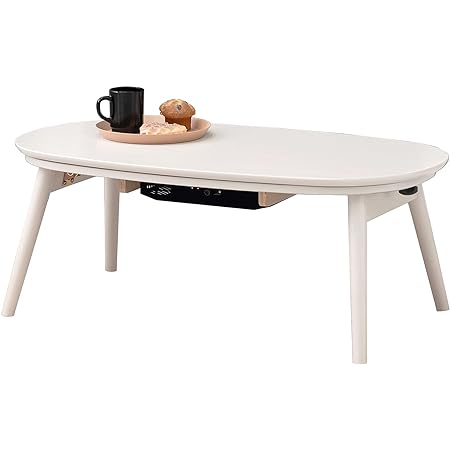 【節電対策】アイリスプラザ 丸脚デザインこたつ こたつテーブル 本体のみ おしゃれ シンプル ナチュラル 105cm×75cm