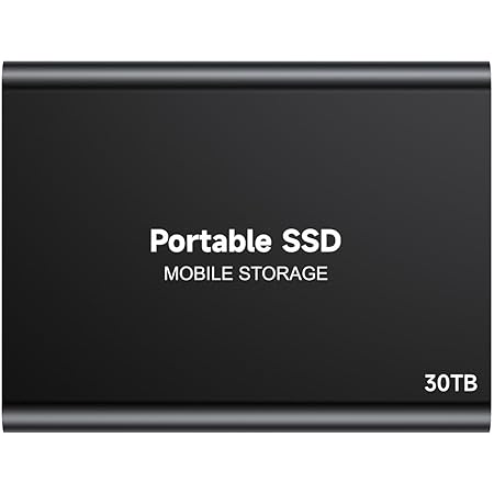 【Amazon.co.jp限定】 外付けSSD ポータブルSSD 新しいアップグレードされた外付けSSD 30TB USB3.1Gen1 高速転送 ポータブル ブラック